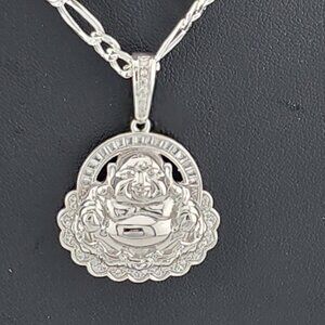 Brand New Sterling Silver 925 Buddha Necklace